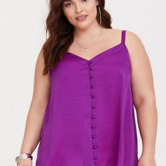 Sophie - Fuchsia Button-Loop Swing Cami - Picture 2 of 4